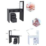 Nail Table Manufacturer - Custom Brown Solid Wood with Light & Lockers