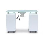 Nail Table Manufacturer - Custom with Dust Collector & Glass Top