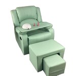Manicure Sofa Set Manufacturer - Green Single with Stool & Foot Bath
