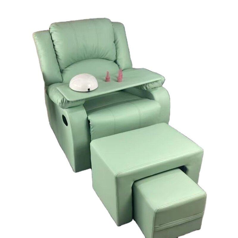Manicure Sofa Set Manufacturer - Green Single with Stool & Foot Bath