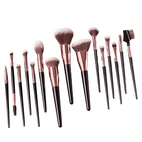 Makeup Brush Set Manufacturer - 15pcs Aluminum Tube with Nylon