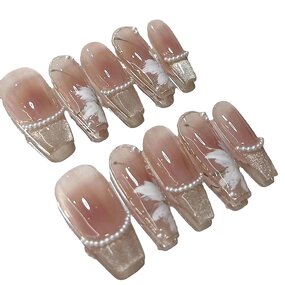 Acrylic Nail Kit Manufacturer - 24 Pcs French Press-On with Tools Box