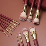 Makeup Brush Set Manufacturer - Premium Burgundy Personalized