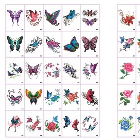 Tattoo Sticker Manufacturer - 2024 Latest 3D Butterfly Henna Flower