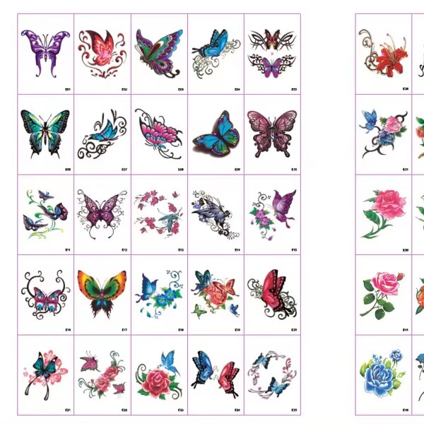Tattoo Sticker Manufacturer - 2024 Latest 3D Butterfly Henna Flower