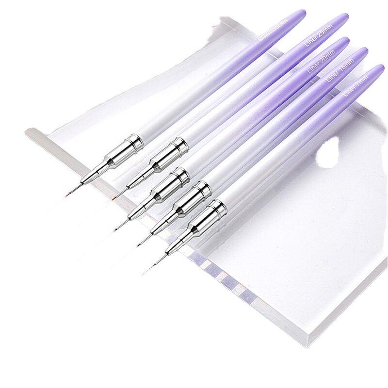 Nail Art Brush Manufacturer - Extra Long Purple Gradient Metal Handle