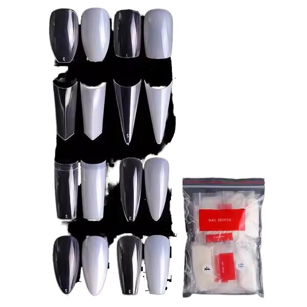 False Nails Tips Manufacturer - Clear Full Cover ABS LONG French