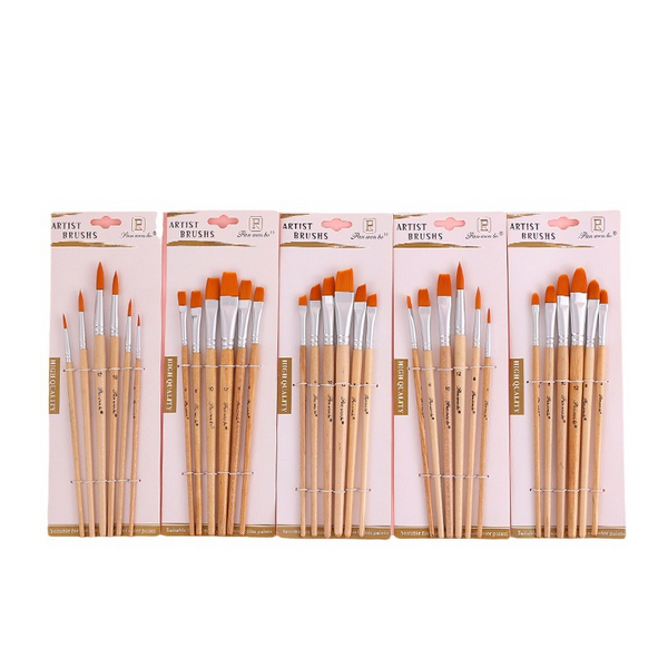 Painting Brush Manufacturer - Gaken Dual-Color Nylon Angled for Art-Specific