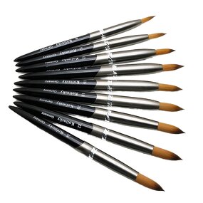 Nail Brush Manufacturer - High Quality Professional Black Metal Handle Kolinsky