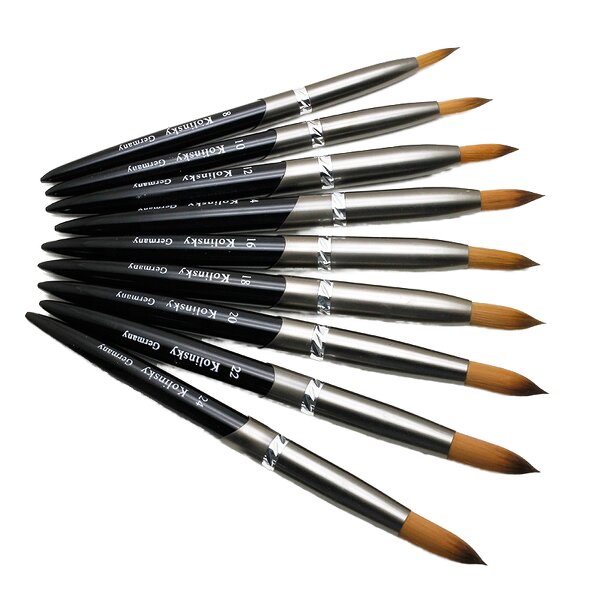 Nail Brush Manufacturer - High Quality Professional Black Metal Handle Kolinsky