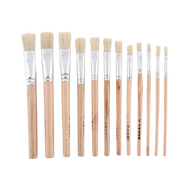 Artist Brushes Set Manufacturer - Long Wooden Natural Hair Fan for Acrylic Watercolor