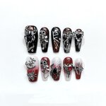 Press on Nail Manufacturer - Pure Handmade Unique 3D Dark Red