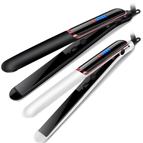 2-in-1 Flat Iron - Wet Dry Hair Straightener Curler Hot Plate Styling Tool