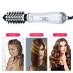 Ceramic Hot Air Brush - Pink 360 Curling Iron Hair Dryer Straightener Brush