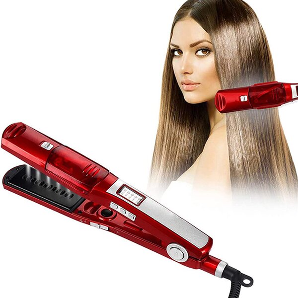 2-in-1 Hair Straightener - Portable Steam & Dry Flat Iron Hair Styling Tool