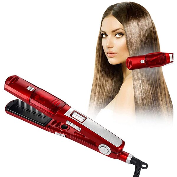 Steam Hair Straightener - Portable Ceramic Flat Iron Steam and Dry Styling Tool