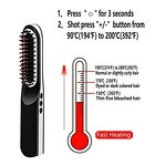 Mini Hair Straightener Brush - USB Cordless Ionic Beard Styling Hot Comb Men