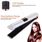 Wireless Hair Straightener - 2-in-1 Portable Mini Cordless Flat Iron Curler