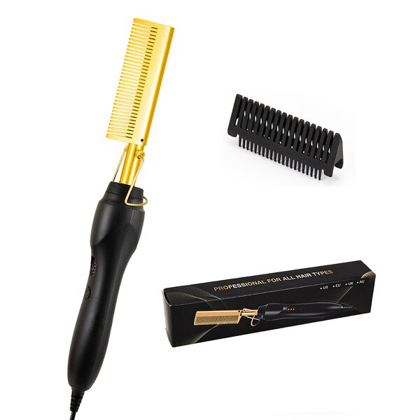Electric Straightening Comb - Multipurpose Copper Hair Curly Straight Styling Tool