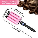 Triple Barrel Hair Curler - Ceramic Egg Roll Wave Styling Wand Curling Iron