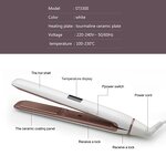 2-in-1 Heated Hair Brush - Gold Titanium Alloy Straightener Curling Flat Iron