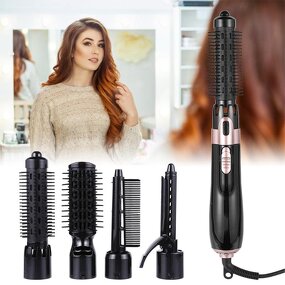 4-in-1 Hot Air Brush - One Step Volumizer Negative Ions Salon Hair Styler