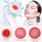 Silicone Facial Cleansing Brush - Waterproof Sonic Electric Face Cleaner Women