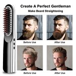 Mini Hair Straightener Brush - USB Cordless Ionic Beard Styling Hot Comb Men