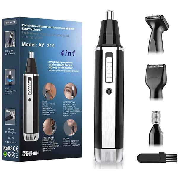 5-in-1 Hair Trimmer - Rechargeable Lipstick Epilator Eyebrow Removal Tool