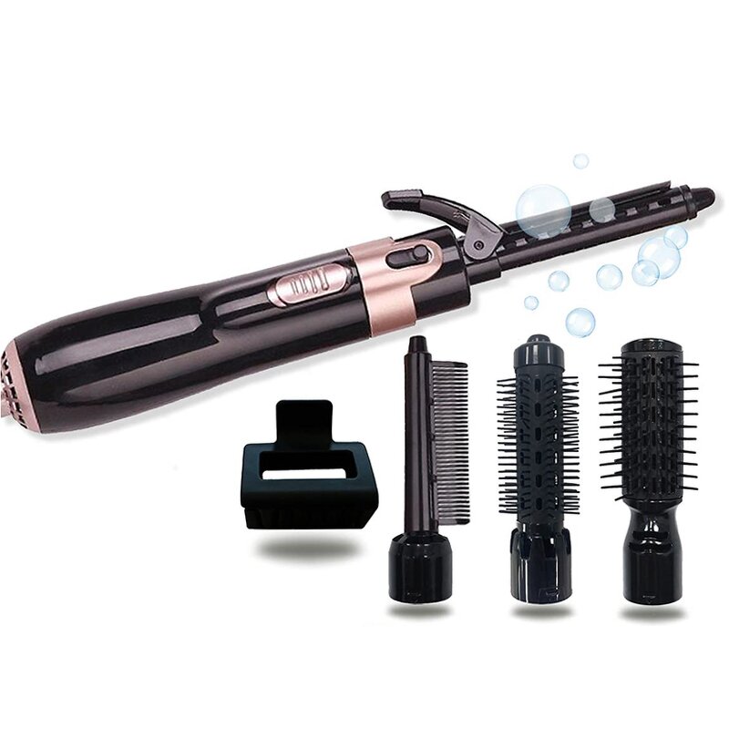 4-in-1 Hot Air Brush - Auto Rotating Negative Ionic Curler Hair Dryer Brush