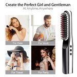 Wireless Hair Straightener - USB Ceramic LCD Portable PTC Heater for Home