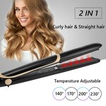 2-in-1 Hair Straightener - Infrared Ionic Ceramic Plate LCD for Household Use