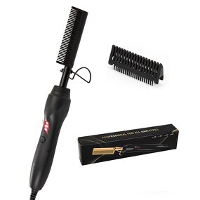 Mini Hair Straightener - LCD Ceramic Hot Comb High Heat Press for RV Application