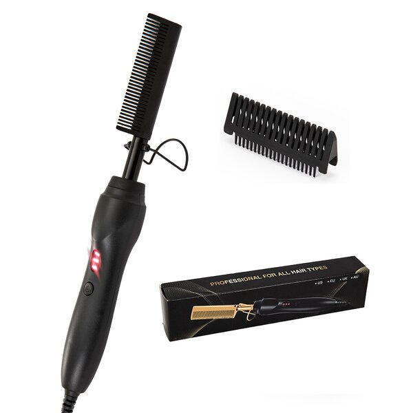Mini Hair Straightener - LCD Ceramic Hot Comb High Heat Press for RV Application
