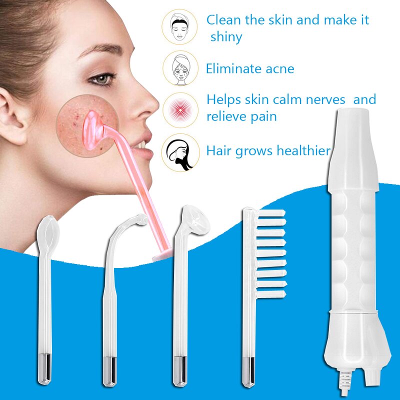 High Frequency Skin Therapy Wand - Portable Electrotherapy Acne Spot Remover
