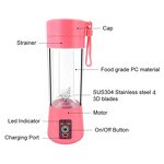 Portable Electric Juicer - USB Household Blender Stainless Steel Blade Cup