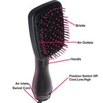 Hot Air Brush Styler - One-Step Ionic Dryer Diffuser Nozzle for Hotel RV