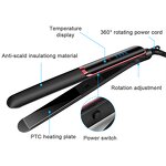 2-in-1 Flat Iron - Wet Dry Hair Straightener Curler Hot Plate Styling Tool