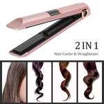 Wireless Hair Straightener - 2-in-1 Portable Mini Cordless Flat Iron Curler