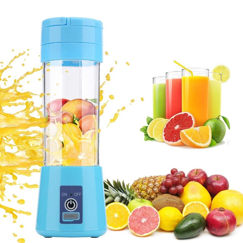 Portable Electric Juicer - USB Household Blender Stainless Steel Blade Cup