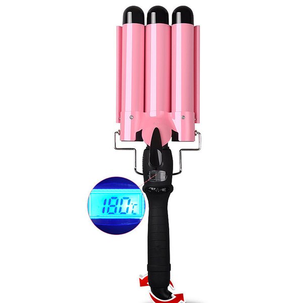 Three Barrel Hair Curler - Automatic Big Wave Electric LCD Display Waver