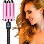 Three Barrel Hair Curler - Automatic Big Wave Electric LCD Display Waver