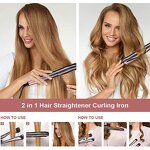 2-in-1 Hair Straightener Curler - Professional Ceramic LCD Flat Iron Household