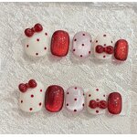 Artificial Fingernails Manufacturer - Reusable Pink Gradient with Glue Gold Glitter