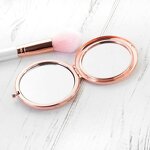 Compact Mirror Manufacturer - Rose Gold Double-sided Round with Personalized Label