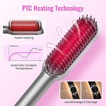 Hair Straightener Brush Manufacturer - Mini Wireless USB Rechargeable LED Ceramic Negative Ion
