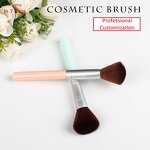 Fan Makeup Brush - Artificial Hair Blending Highlighter Contour Wood Handle Vegan