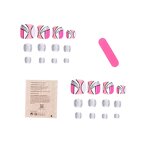 Blue Diamond Toenails - 24pcs Short Square Full Cover Press on Fake Nails