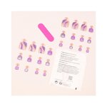 Silver Glitter Toenails - French Square 24pcs Press on Foot Nail Art Decoration