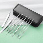 Mini Grooming Scissors - Stainless Steel Curved Round Tip Eyebrow Eyelash Nose Hair Tool